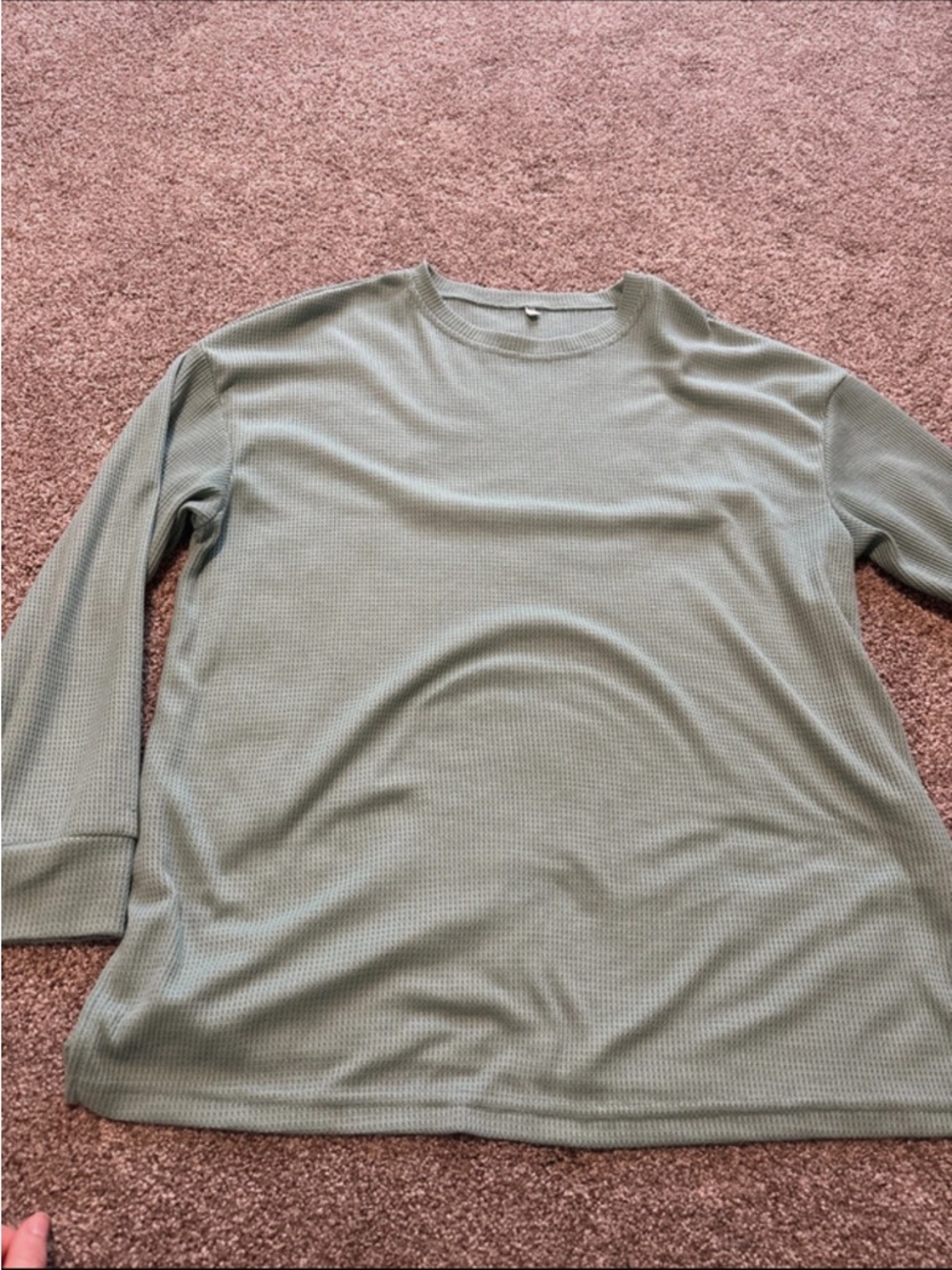 Women’s maternity Long Sleeve Crewneck Thermal Shirt - Sage Green